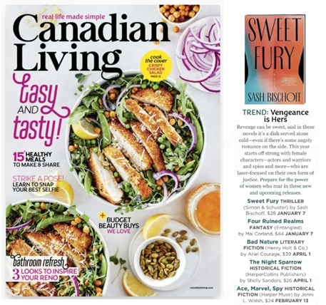 Sweet Fury is one of Canadian Living's top March reading recommendations!